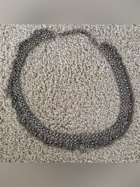 Vintage Women's Chainmail Necklace - Silver Tone
